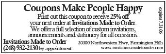 Coupons make people happy - click here and print for 25% off your order